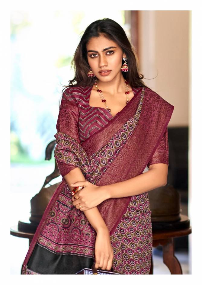 Lt Rushank Fancy Party Wear Cotton Silk Printed Designer Saree Collection